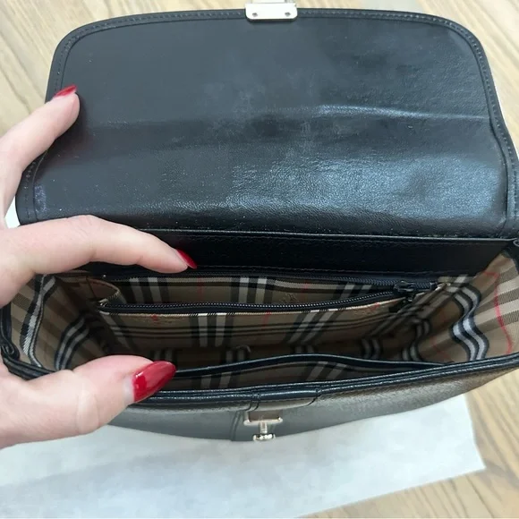 Burberry Black Pebbled Leather Crossbody - Picture 3 of 11